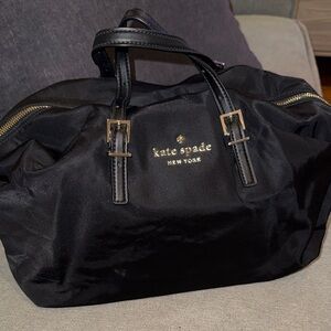 Kate Spade Black nylon Tote Bag with Gold Accents